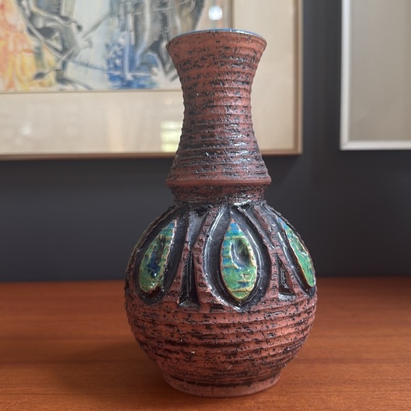 Retro Mcm vintage ceramic vase design signed Ninnie  pottery made in Sweden - Picture 4 of 6